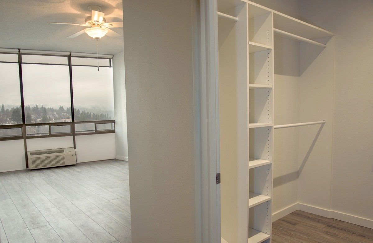 Smaller 2 bedroom walk in closet