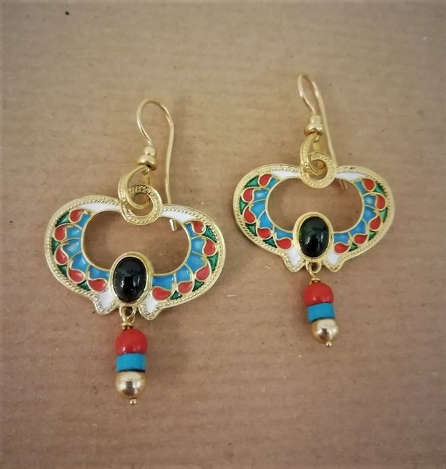 orecchini colorati artigianali ispirati a Klimt