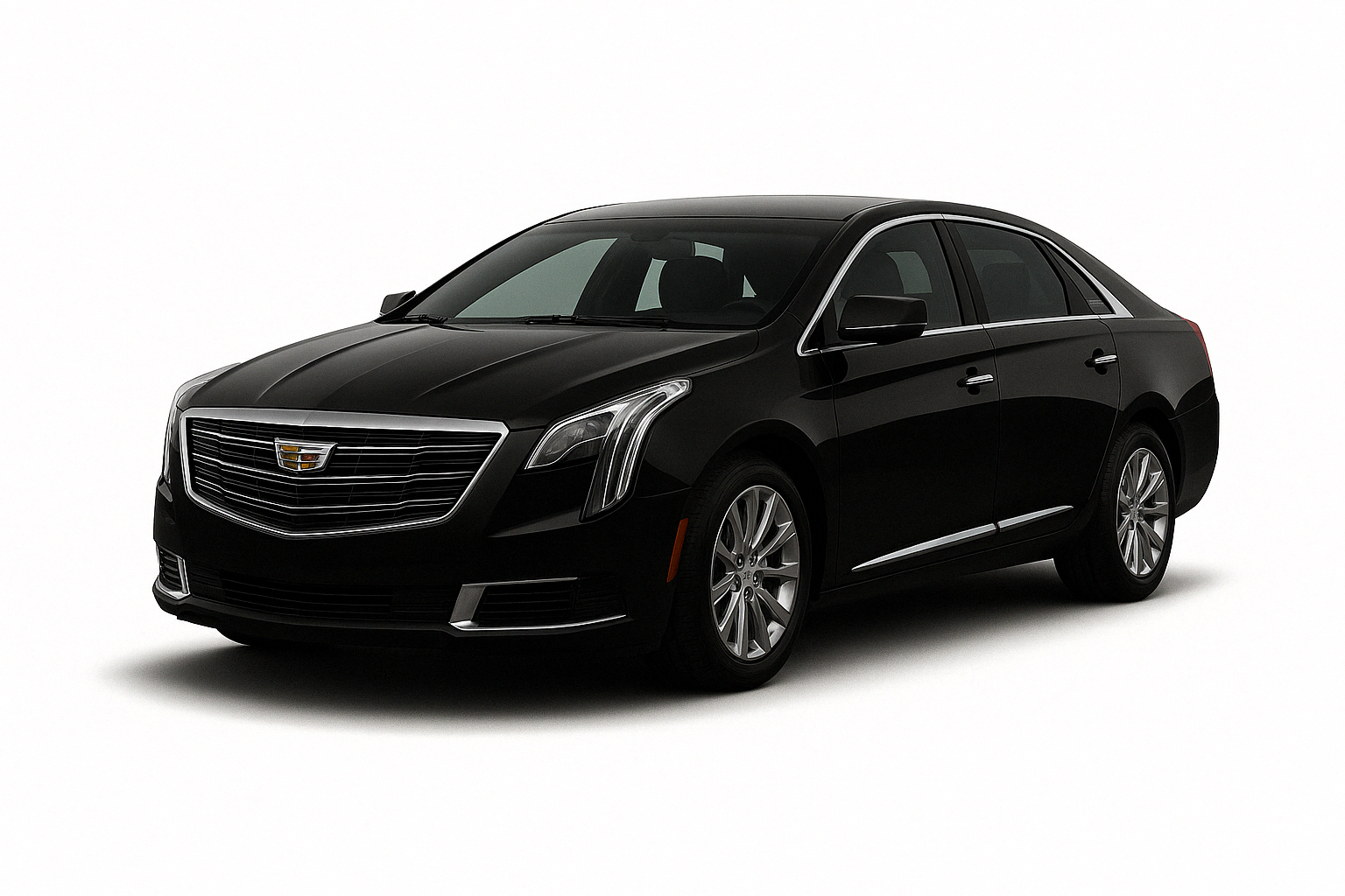 A black cadillac escalade is shown on a white background.