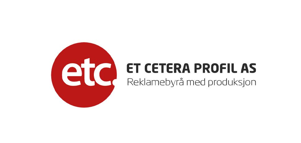 Logoen «etc» i hvit tekst på en rød sirkel, til høyre for den er teksten «ET CETERA PROFIL AS».