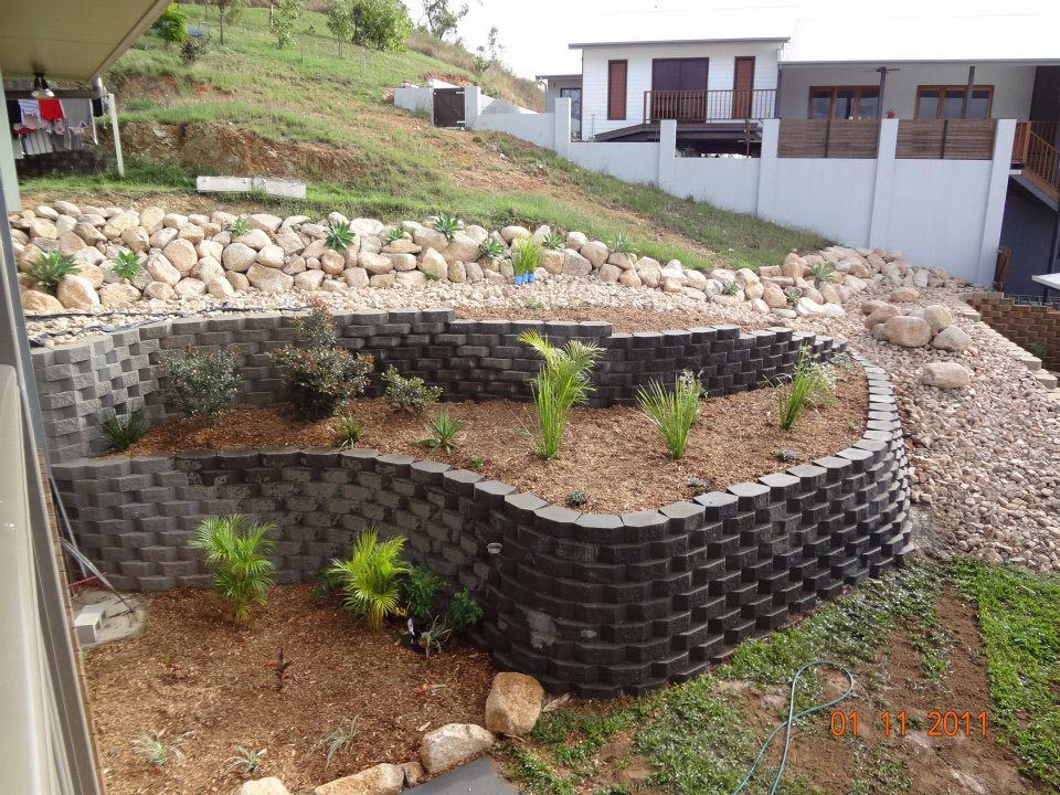 Retaining Walls With Plants — Earthmoving in Deeragun QLD