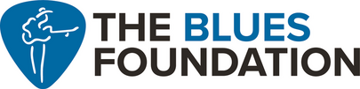 The Blues Foundation logo with a blue guitar and black text on white background