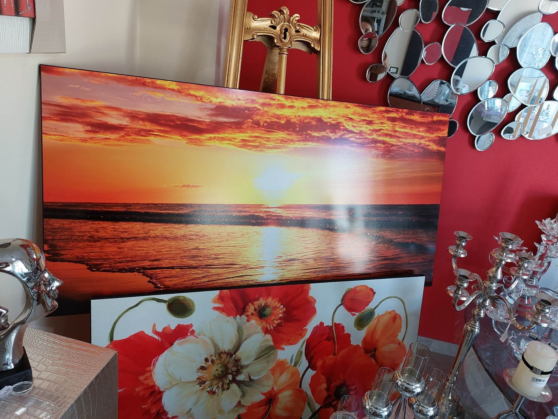 quadro, tramonto al mare