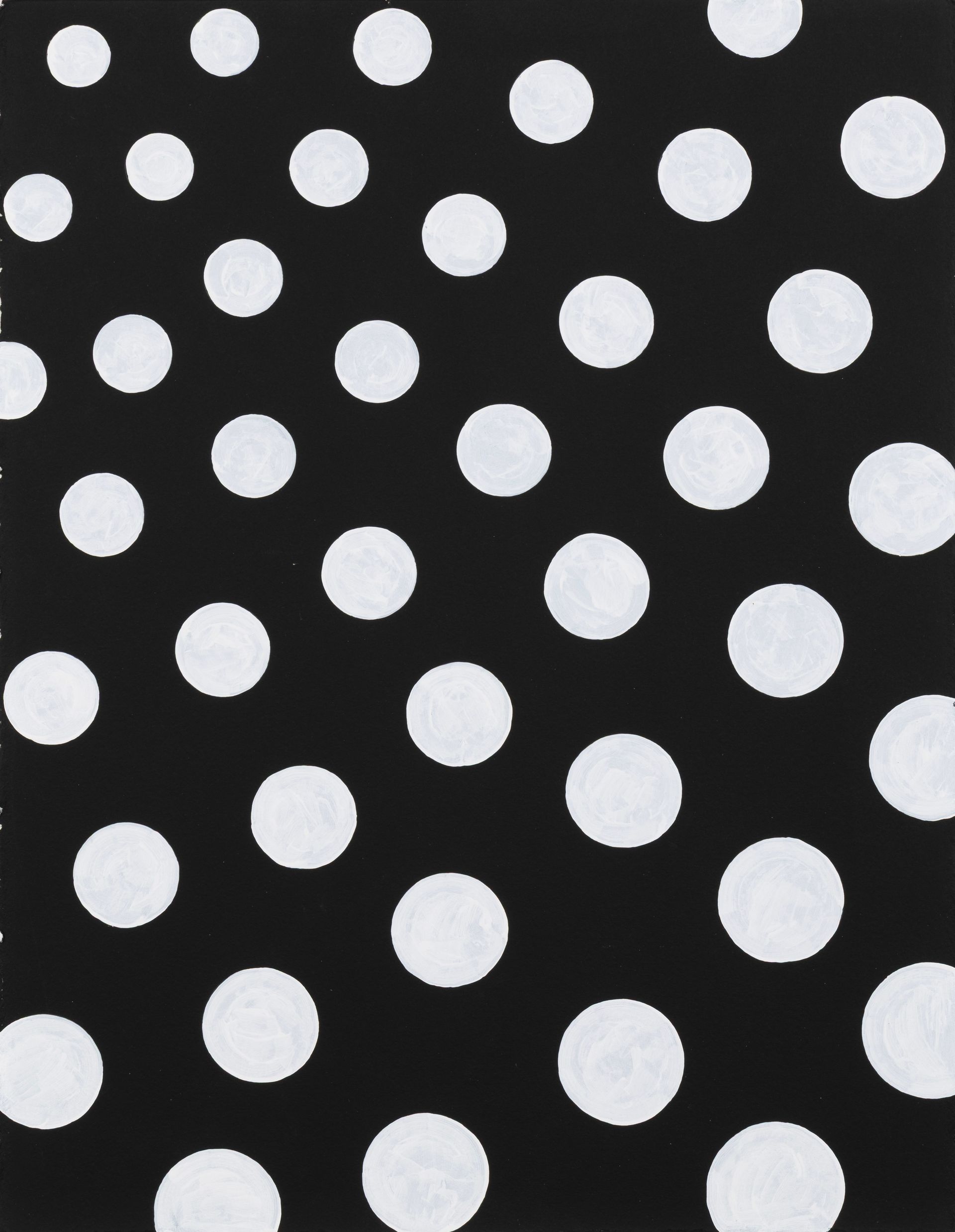 White polka dots scattered in neat rows on a dark gray background.
