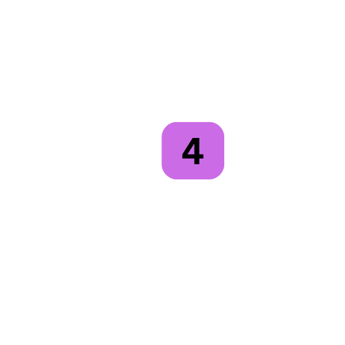 Purple square with the number 4 in black.