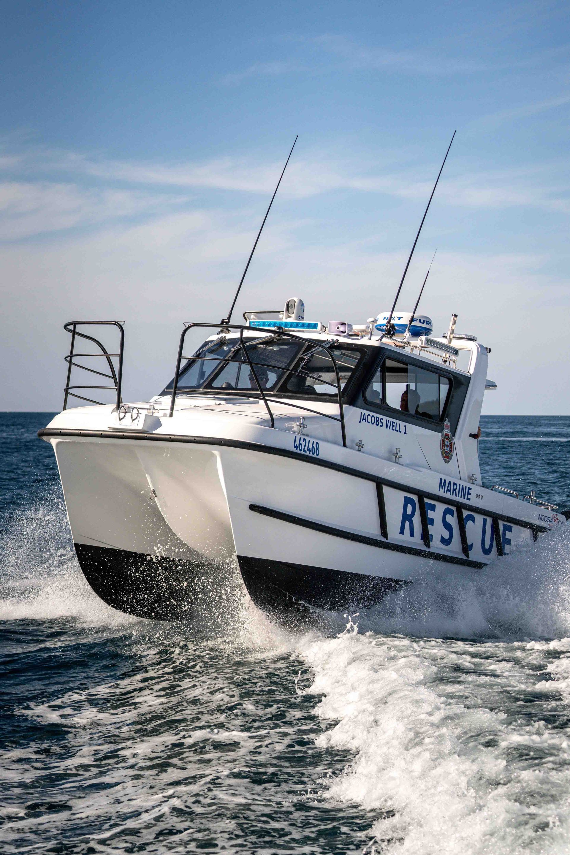 White Rescue Boat — Lawnton, QLD — Action Auto Sliders