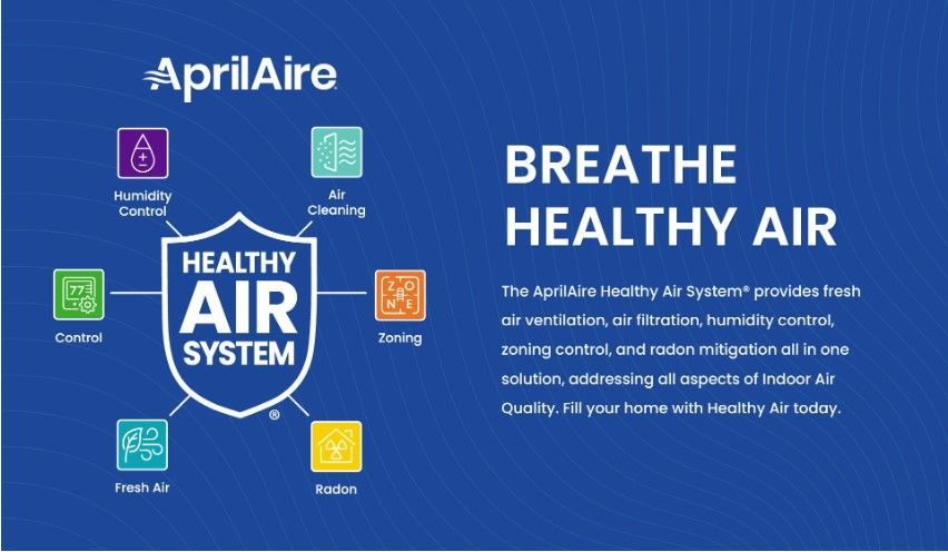 A blue poster with a shield that says `` breathe healthy air ''.