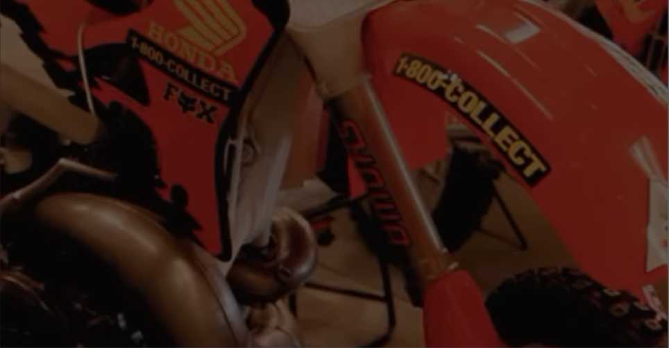 Red Honda motorcycle with 