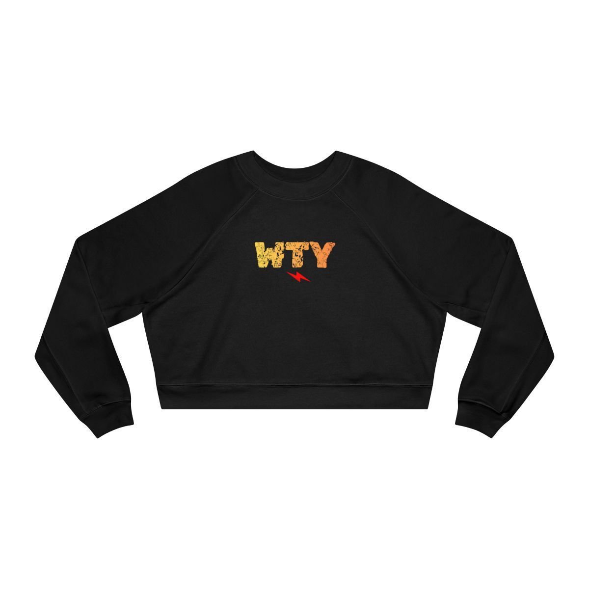 WTY Letter Graphic Cropped Sweatshirt | Black Cropped Pullover