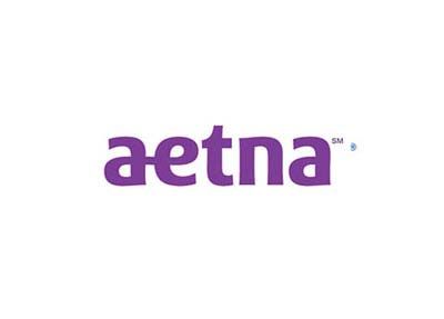 Aetna logo in purple on a white background.