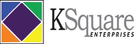 The k square enterprises logo is a rainbow colored square with a diamond in the middle.