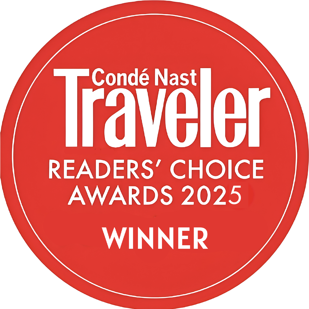 Condé Nast Traveler Readers’ Choice Awards 2025 winner badge in red and white