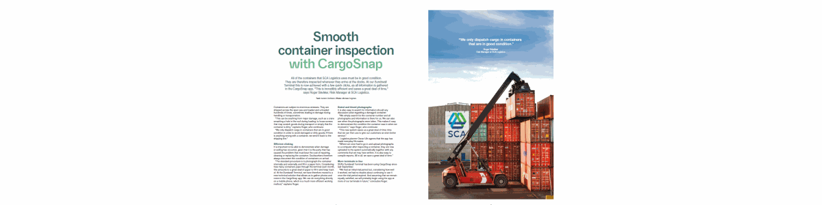 Article about SCA's smooth container inspection with CargoSnap
