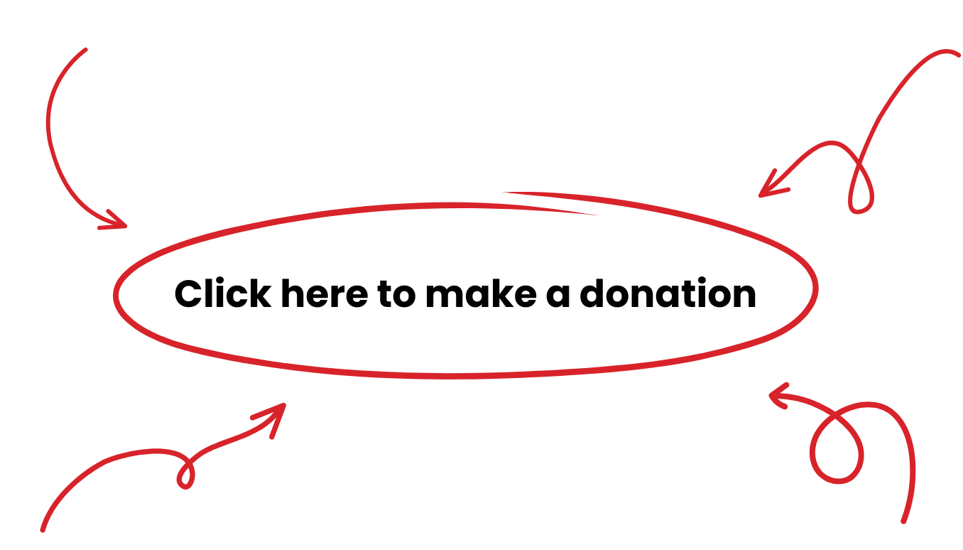 Red oval with text 