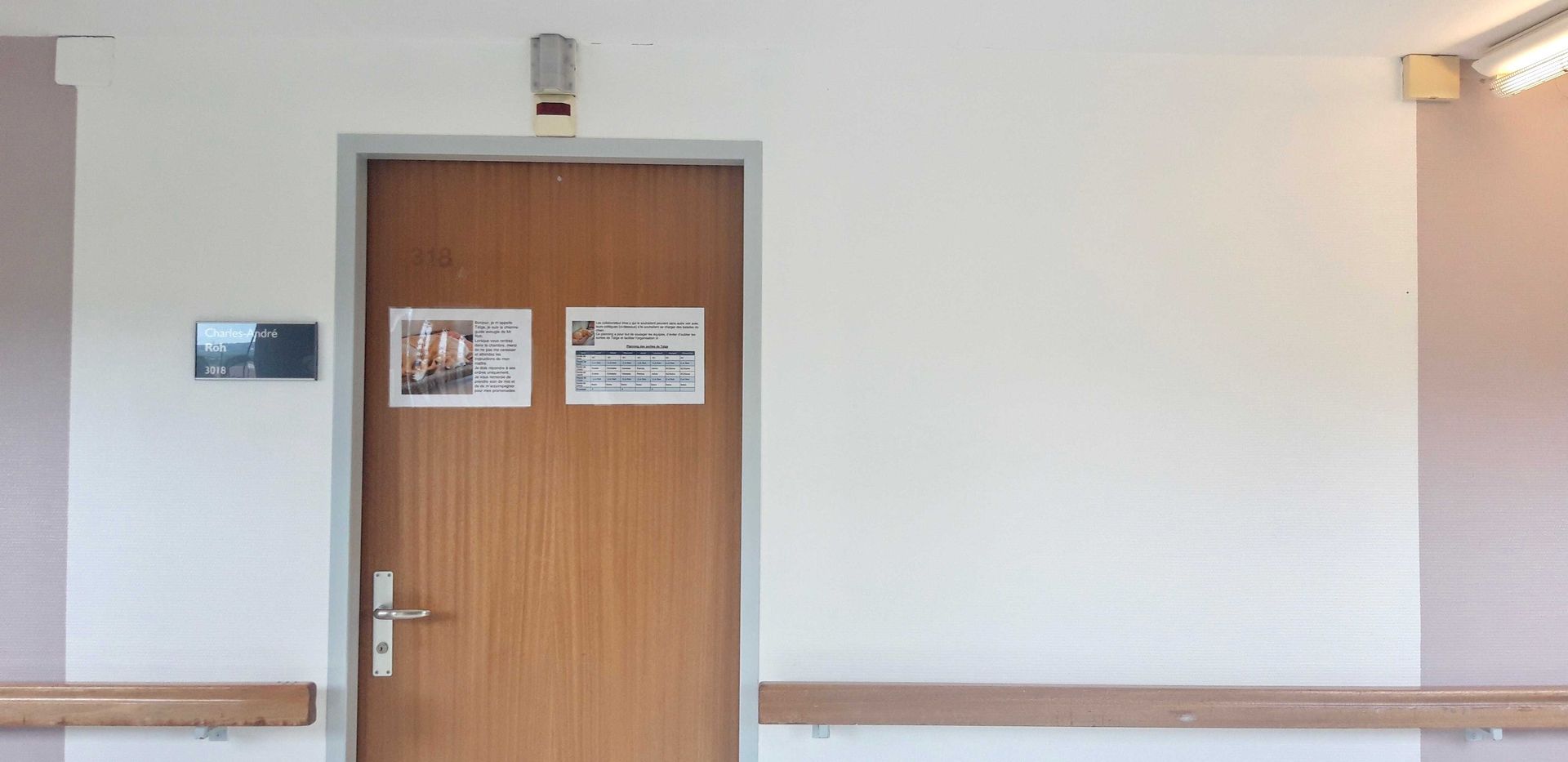 Assisted living hallways murals before