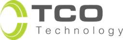 A logo for tco technology with a green circle in the middle.