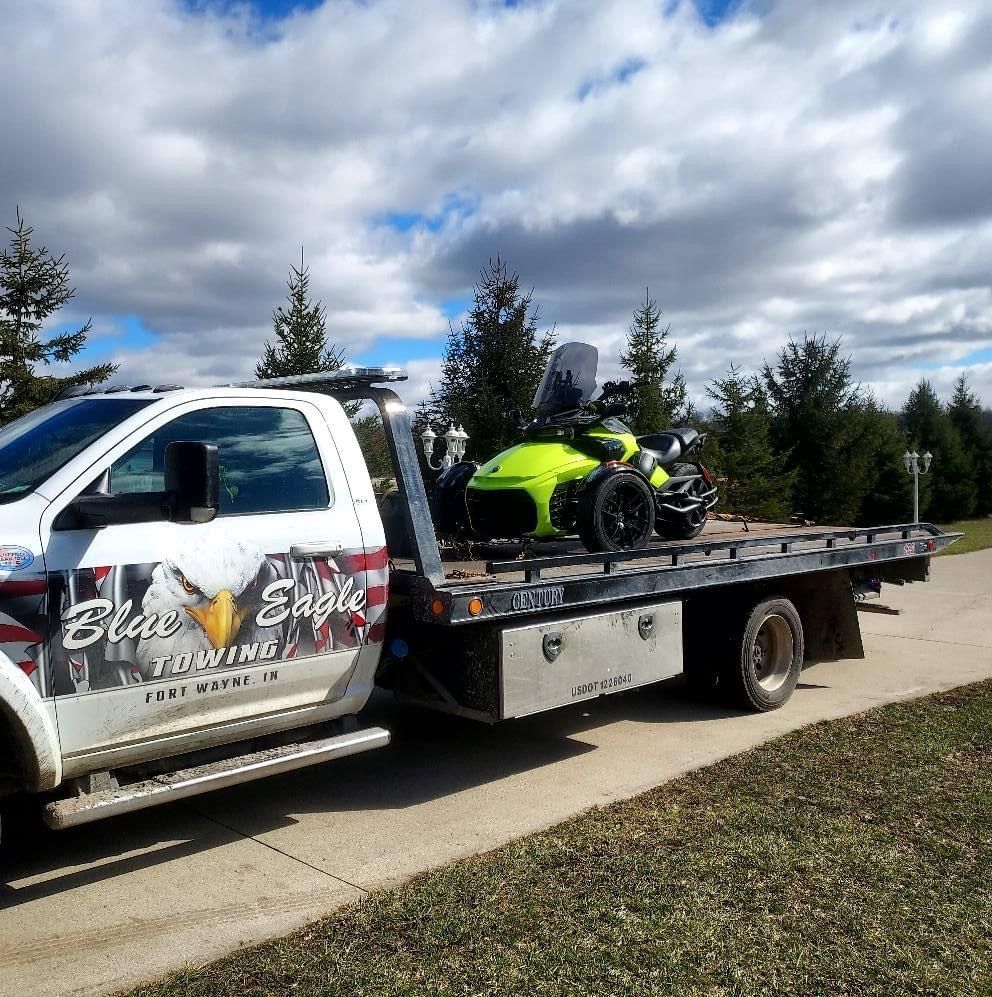 Towed Racing Motorcycle — Fort Wayne, IN — Blue Eagle Towing