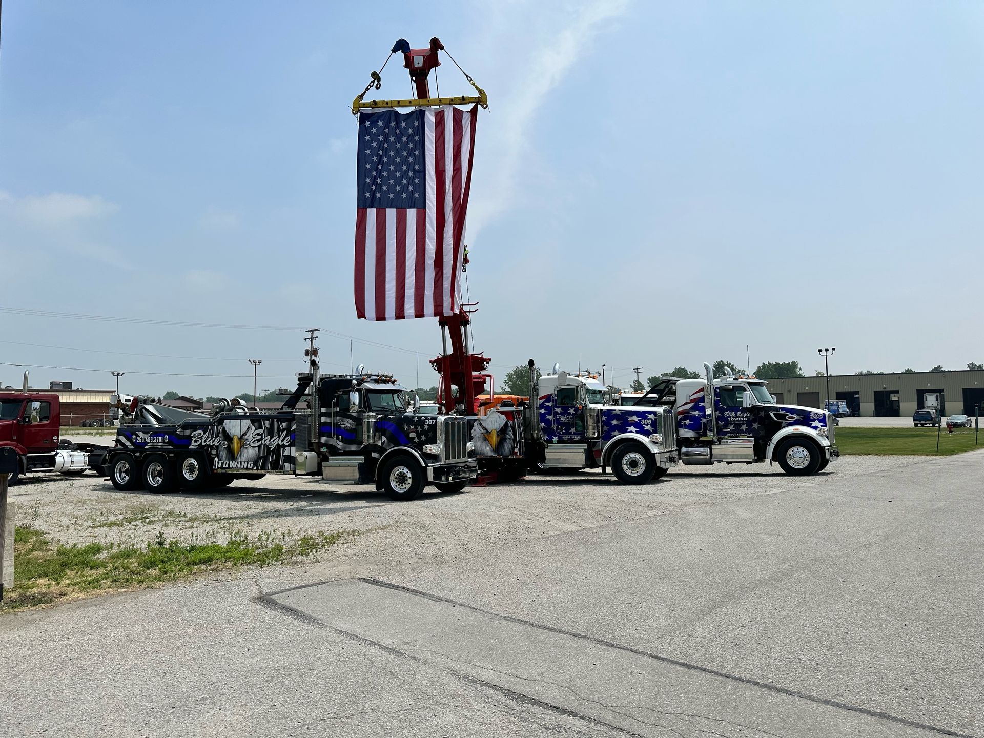 Pulling American Flag — Fort Wayne, IN — Blue Eagle Towing