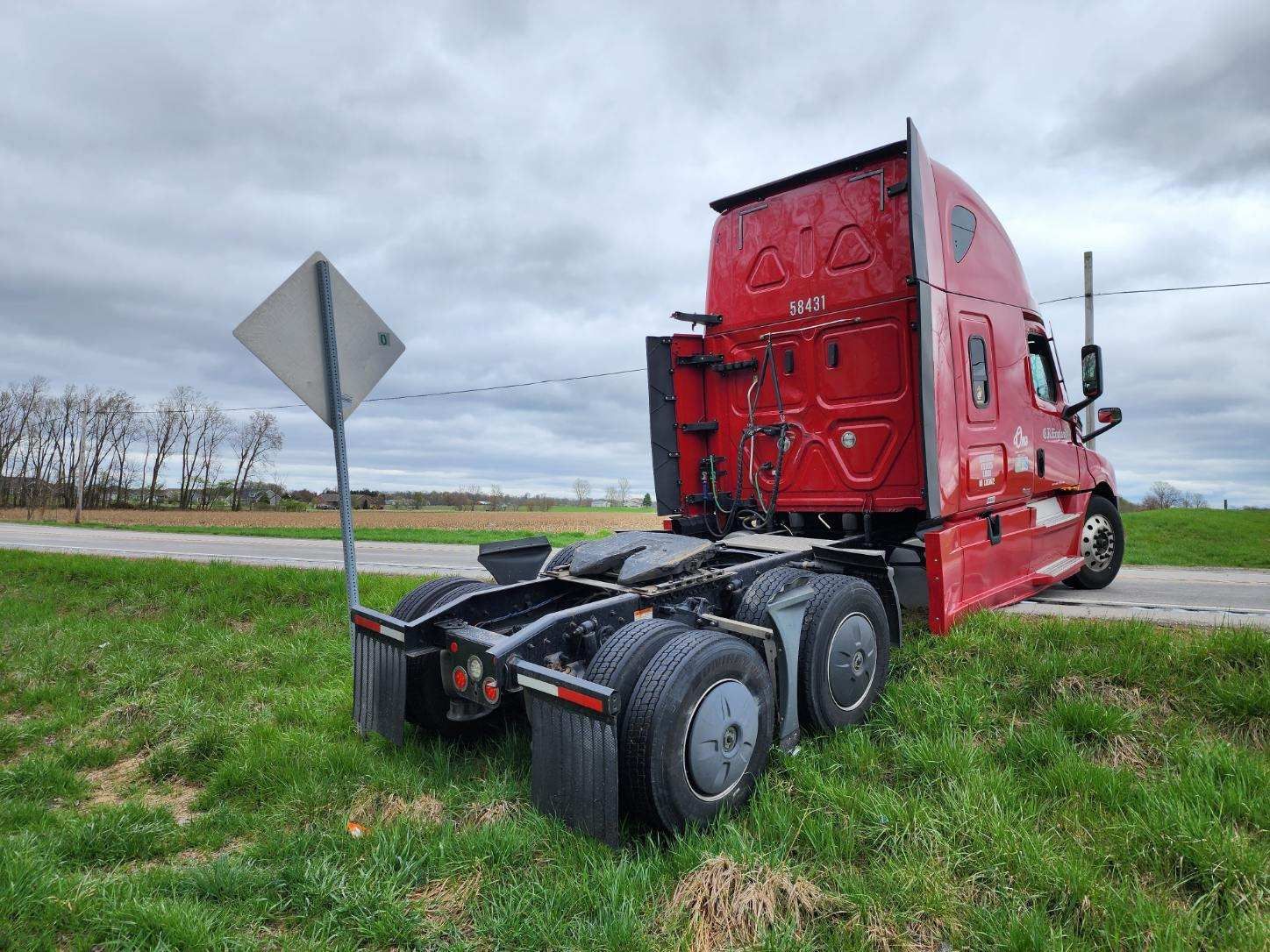 Red Freightliner Cascadia — Fort Wayne, IN — Blue Eagle Towing