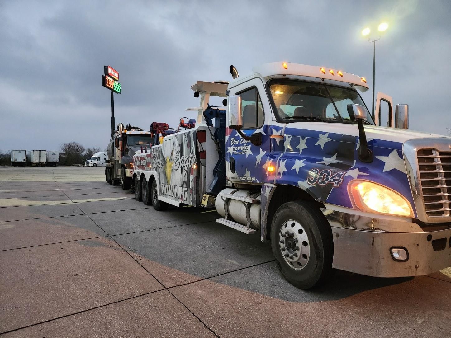 Truck With Lights — Fort Wayne, IN — Blue Eagle Towing
