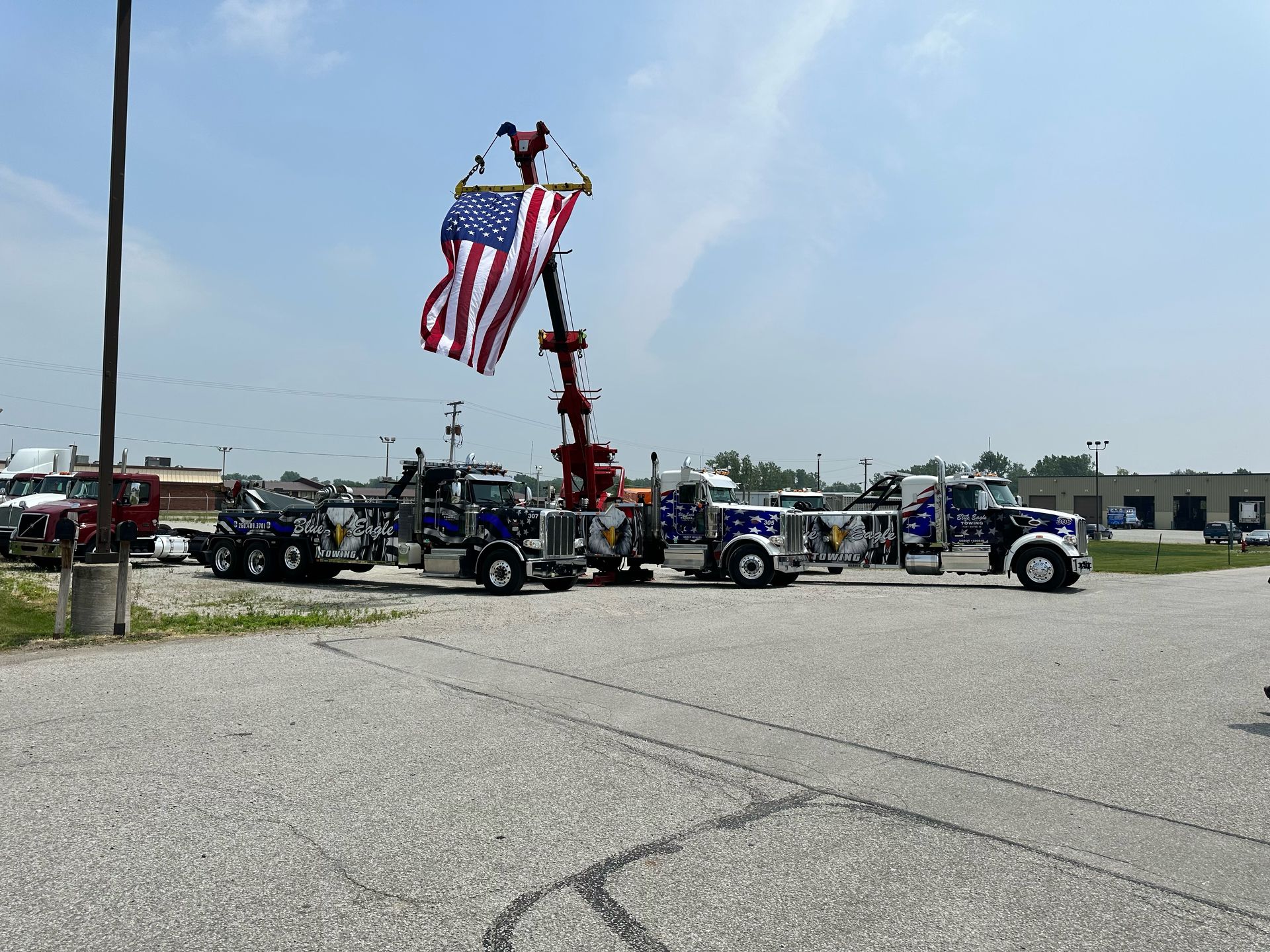 Pulling American Flag — Fort Wayne, IN — Blue Eagle Towing