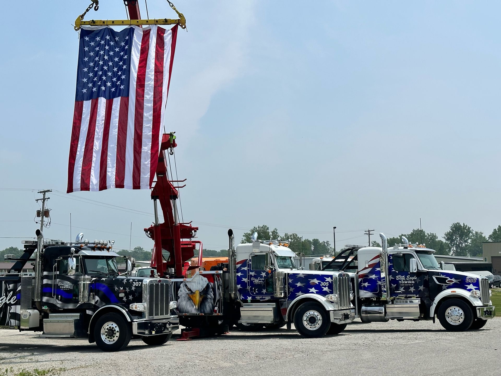Pulling American Flag — Fort Wayne, IN — Blue Eagle Towing