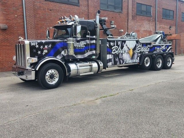 Blue Eagle Towing Truck Side View — Fort Wayne, IN — Blue Eagle Towing