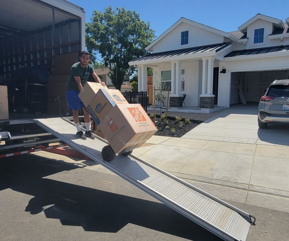 Stack of Boxes Outside — San Francisco, CA — Celtic Moving & Storage Inc.