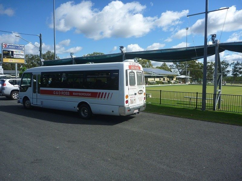 Minibus Parked At Sports Ground — G & D Ross Bus Charters In Magnolia, QLD