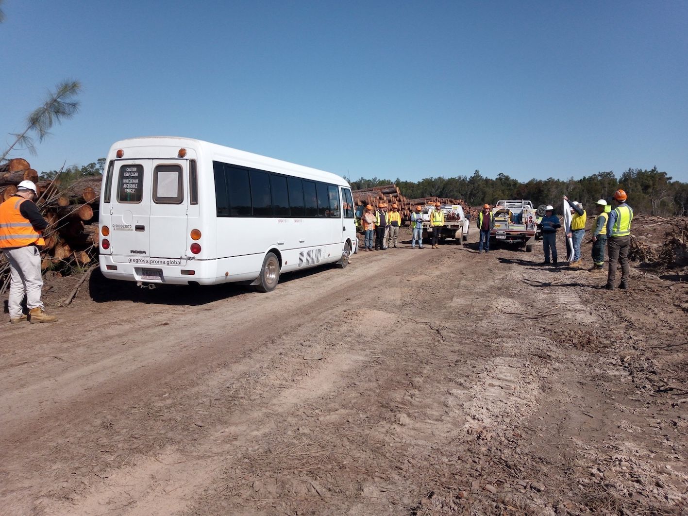 Government Team Inspecting Work Site — G & D Ross Bus Charters In Magnolia, QLD