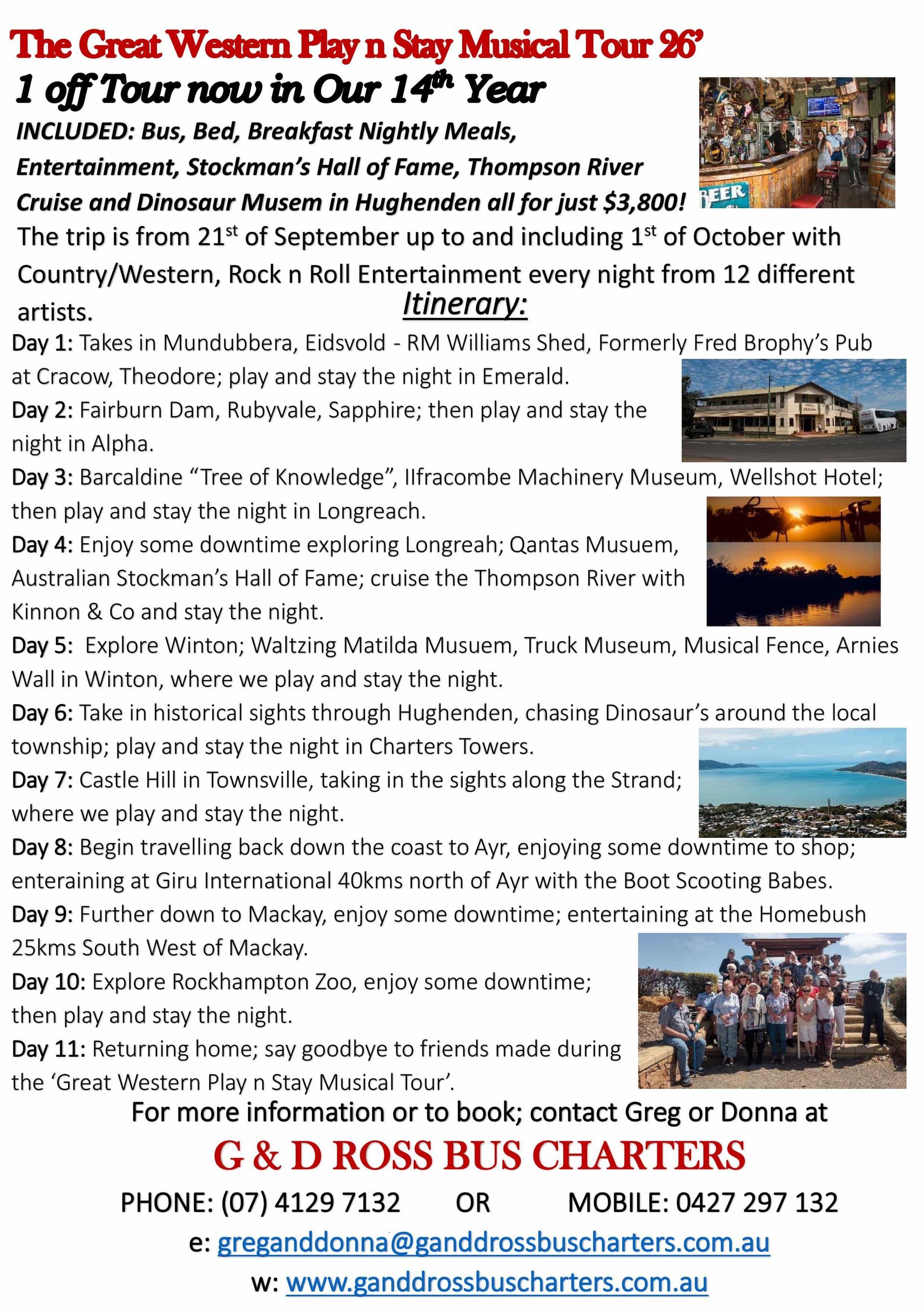 Band Playing Country Music At Tamworth Country Music Festival — G & D Ross Bus Charters In Magnolia, QLD