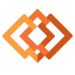 Three overlapping orange diamonds.