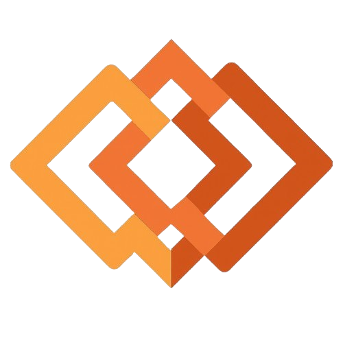 Three overlapping orange diamonds.