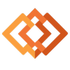 Three overlapping orange diamonds.