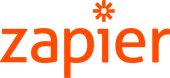 Zapier logo: orange text and symbol on white background.
