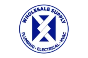A logo for wholesale supply plumbing electrical and hvac
