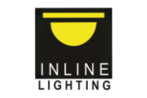 A black and yellow logo for inline lighting