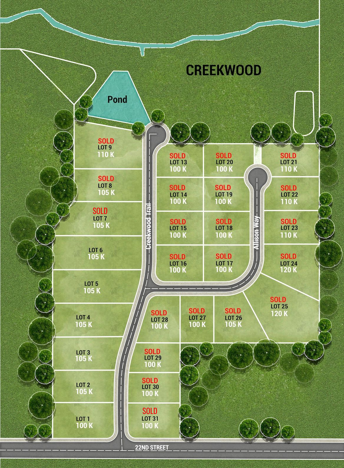 A family is posing for a picture in the woods.