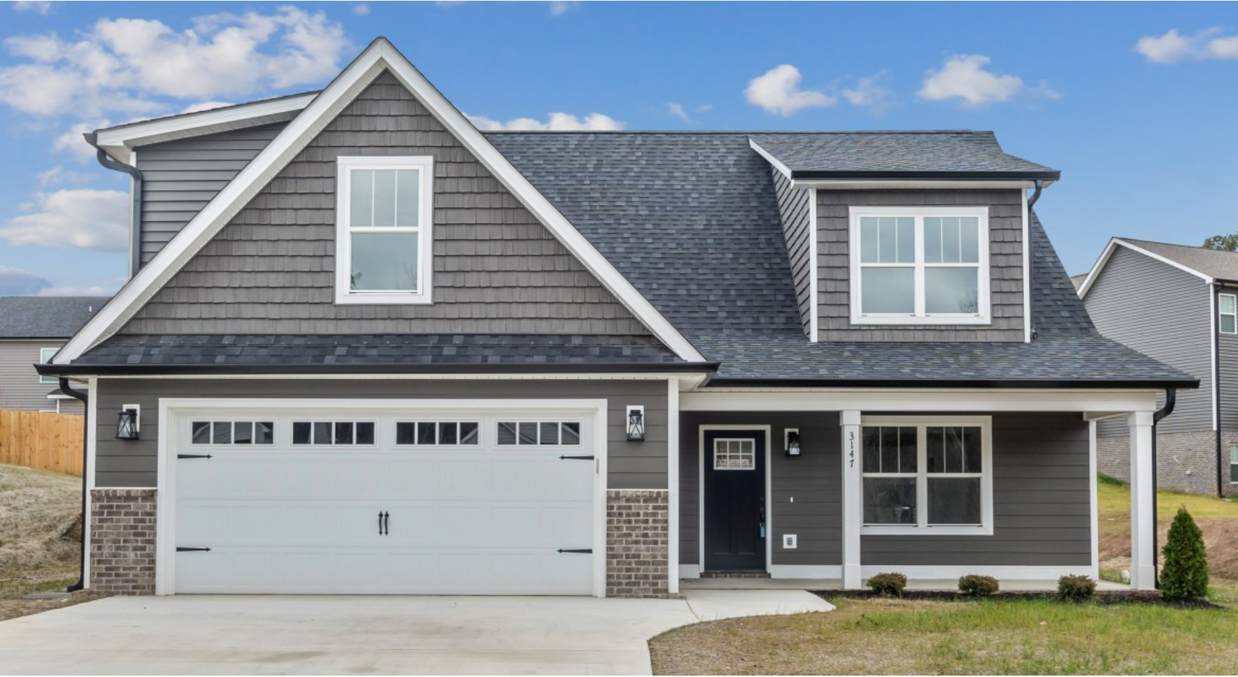 A modern semi-custom home. 