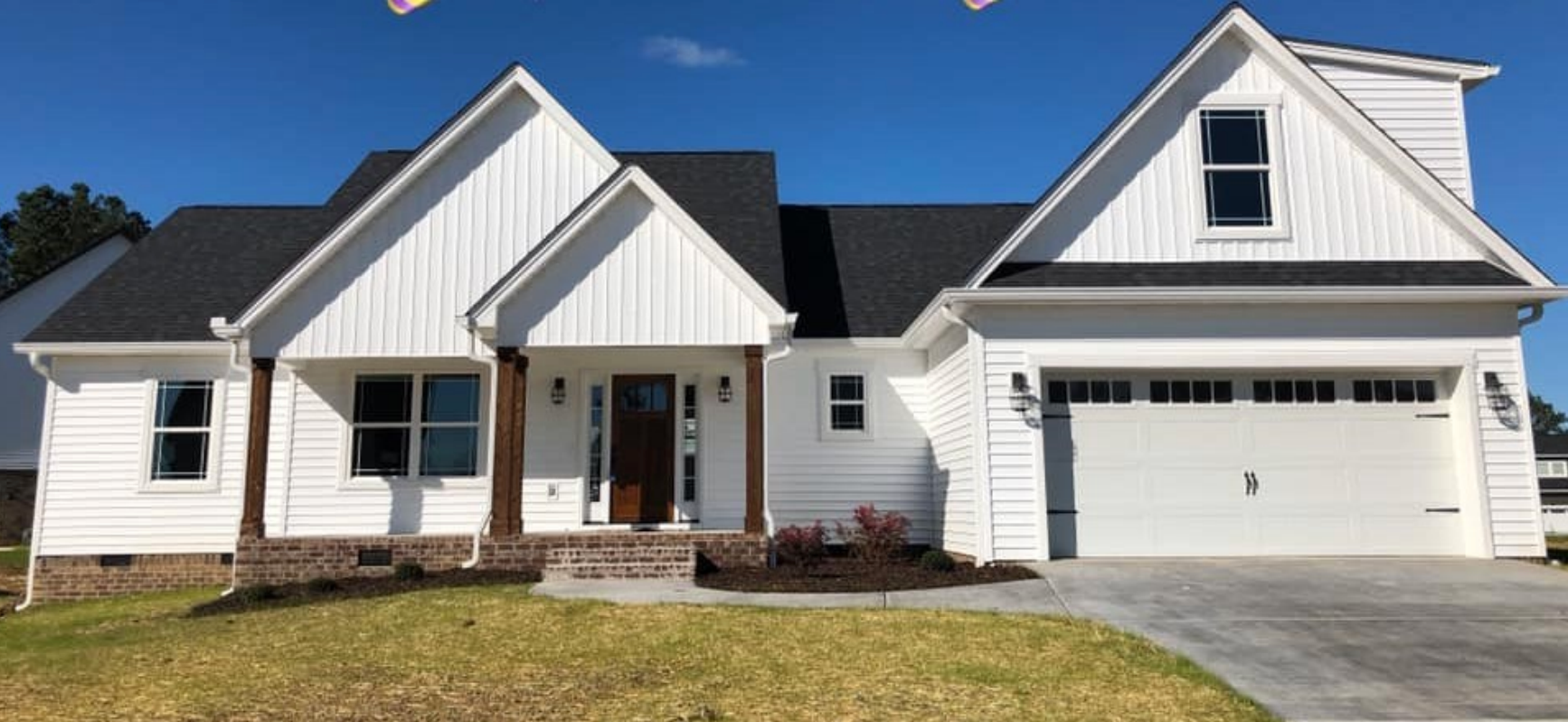 A modern semi-custom ranch-style home. 
