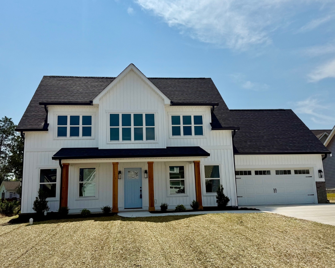A modern semi-custom home. 