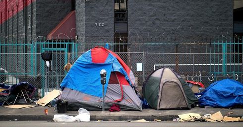 homeless unhoused tents street