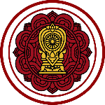 A red and gold logo with a clock in the middle of a circle.