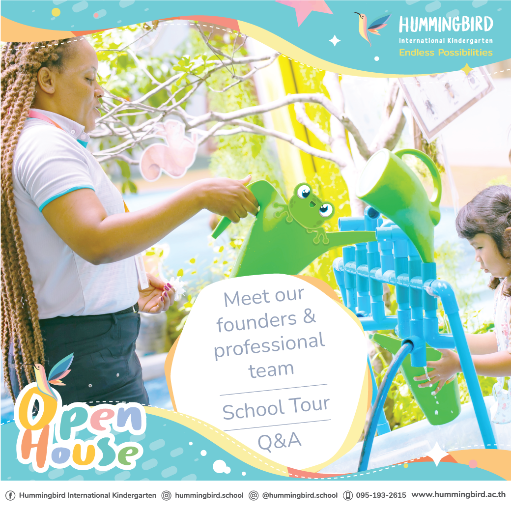 An advertisement for the hummingbird open house school tour