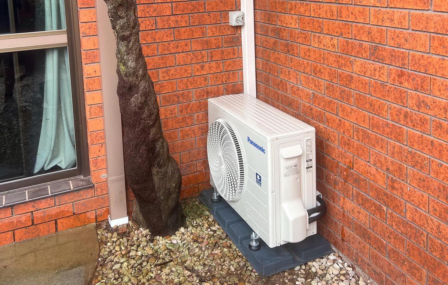 Newly Installed Outdoor Unit Of An Air Conditioning System