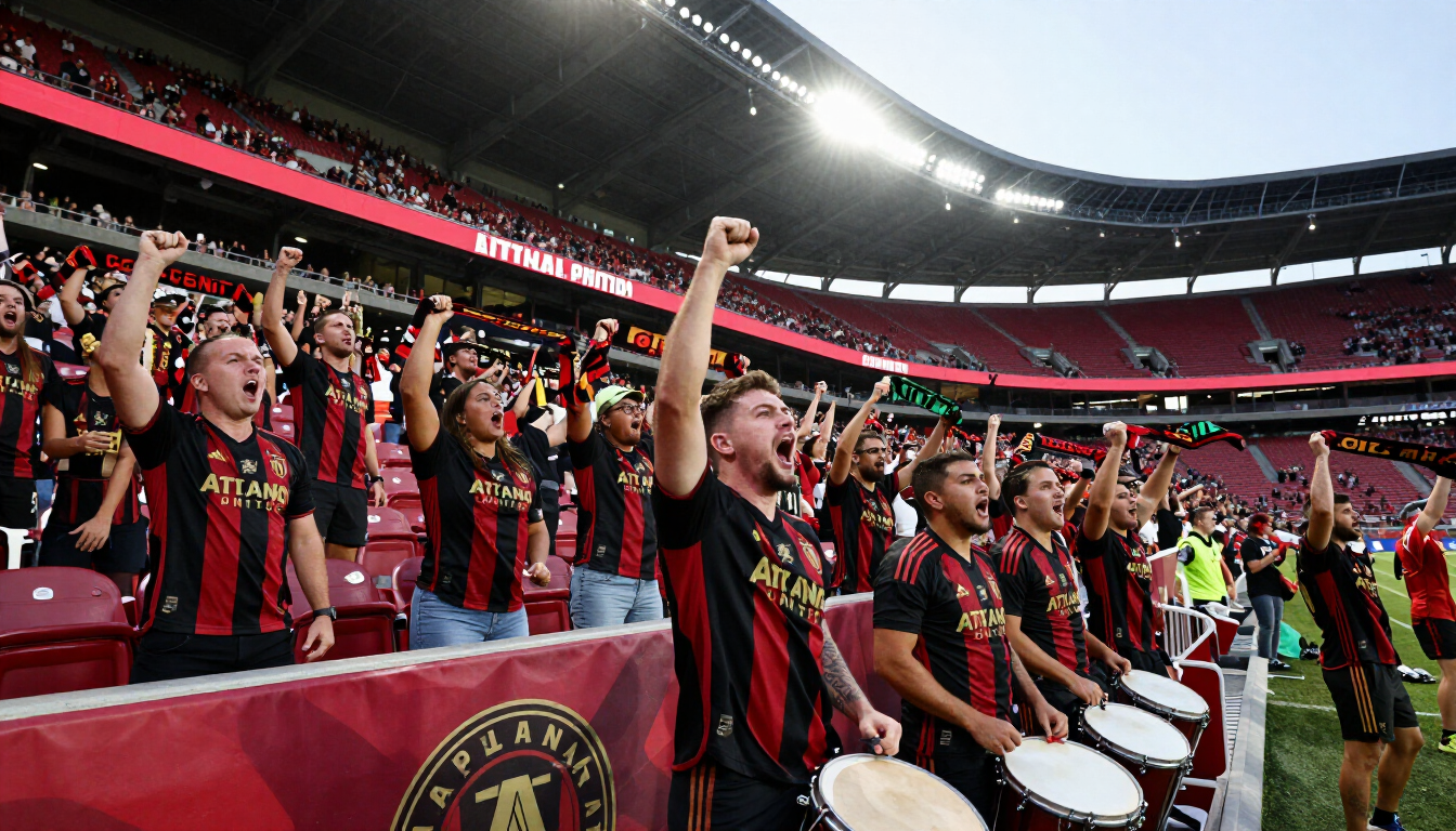 Atlanta United supporters erupting during a goal