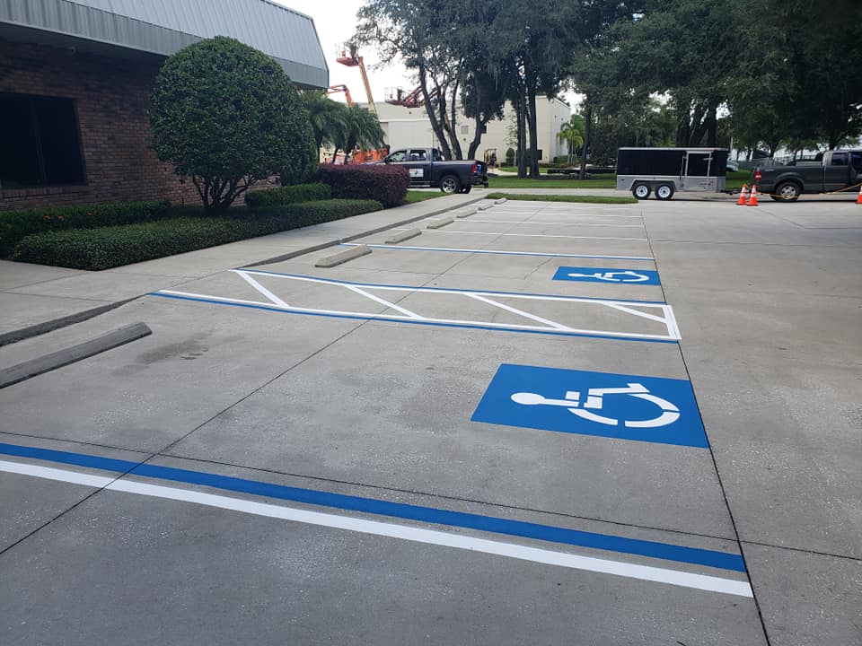 Re-striping the parking lot — Apollo Beach, FL — EGA Parking Lot Striping & Pressure Washing