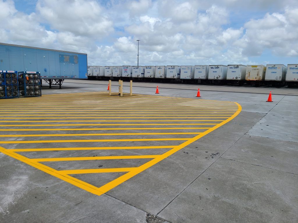 Striping at wide parking lot — Apollo Beach, FL — EGA Parking Lot Striping & Pressure Washing
