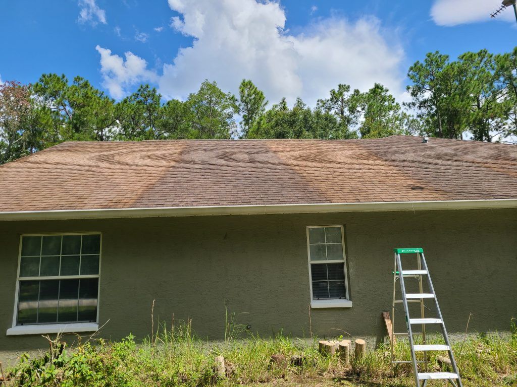 Before and after roof washing — Apollo Beach, FL — EGA Parking Lot Striping & Pressure Washing