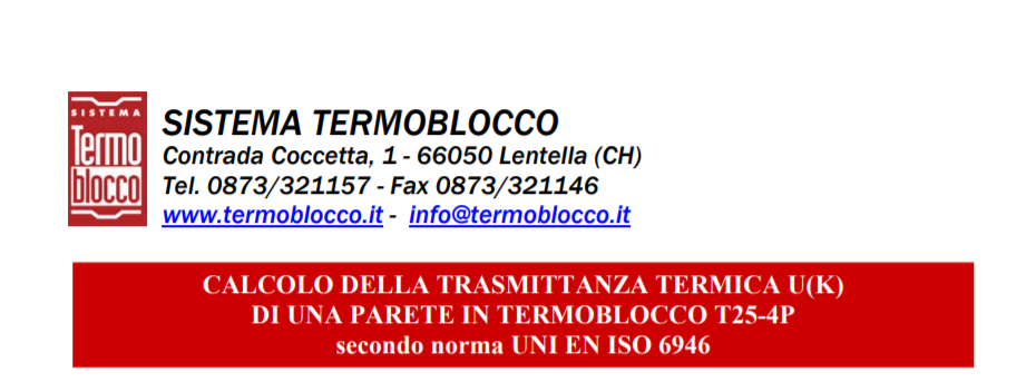 certificazione trasmittanza termica